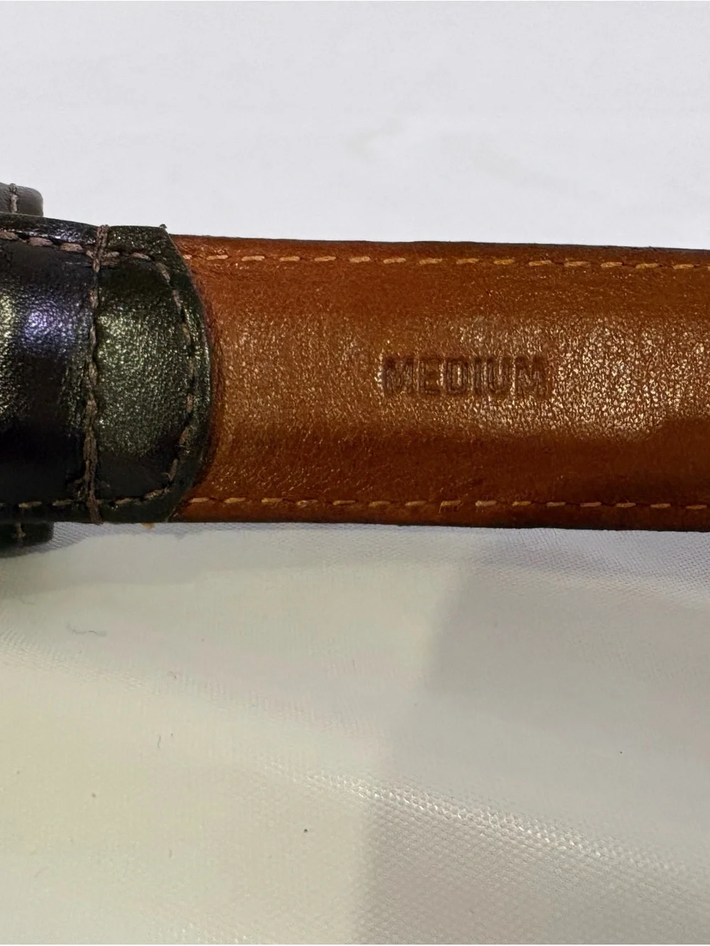 Coach Vintage Dark Brown Leather Belt with Gold Oval Buckle